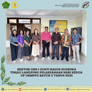 Rektor Universitas Hindu Negeri (UHN) I Gusti Bagus Sugriwa Denpasar Prof. Dr. Drs. I Gusti Ngurah Sudiana, M.Si melakukan peninjauan langsung terhadap pelaksanaan Uji Pengetahuan (UP) UKMPPG Dalam Jabatan Batch 3 Tahun 2025