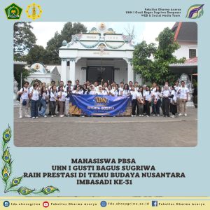 Mahasiswa PBSA UHN I Gusti Bagus Sugriwa Raih Prestasi di Temu Budaya Nusantara IMBASADI ke-31