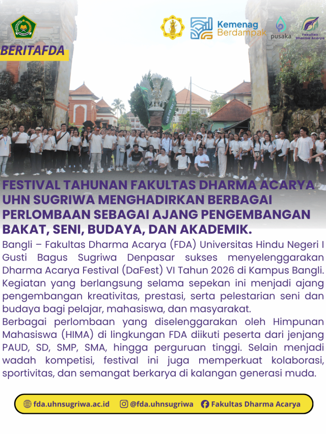 Kilas Balik Pelaksanaan Dharma Acarya Festival VI 2026